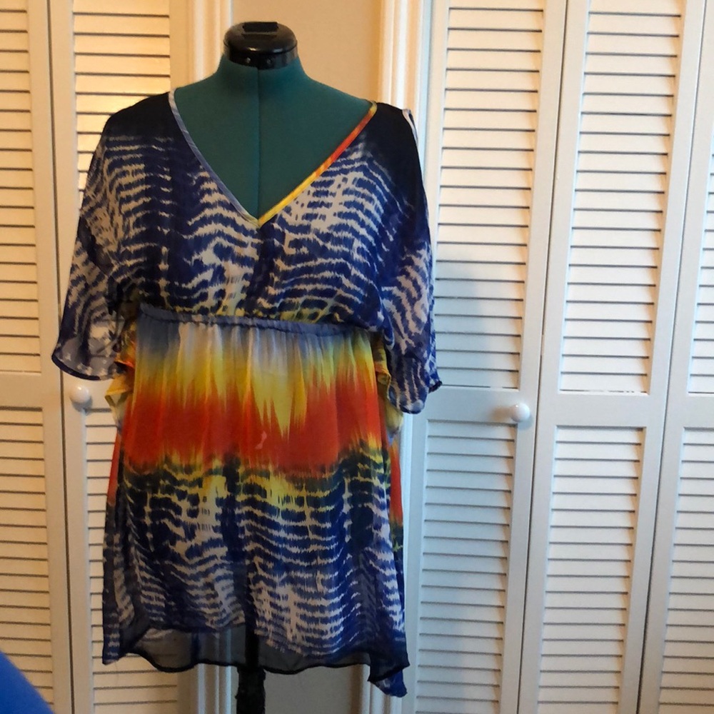 Sheer Multi color swimsuit cover up